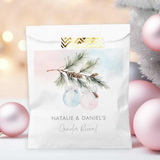 Sachets En Papier Hivernal Genre Révéler rose et bleu