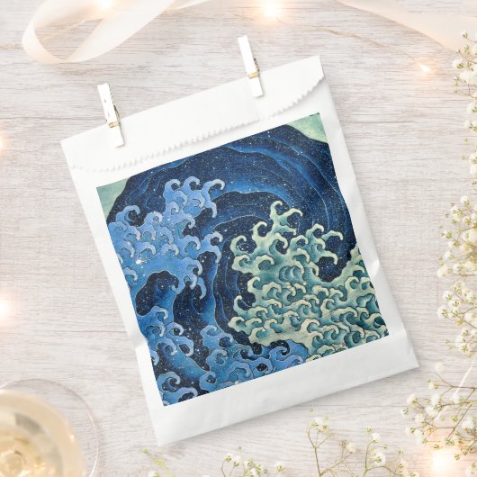 Sachets En Papier Hokusai Vague féminine Océan Vintage (Coupé)