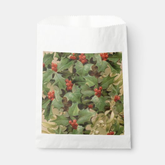Sachets En Papier Holly Tree Noël Vintage (Devant)