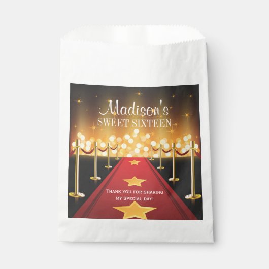 Sachets En Papier Hollywood Red Carpet Sweet 16 Favor Candy Sac (Devant)