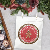 Sachets En Papier Homme en pain d'épices avec chapeau de Noël Joyeux