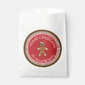 Sachets En Papier Homme en pain d'épices avec chapeau de Noël Joyeux (Devant)