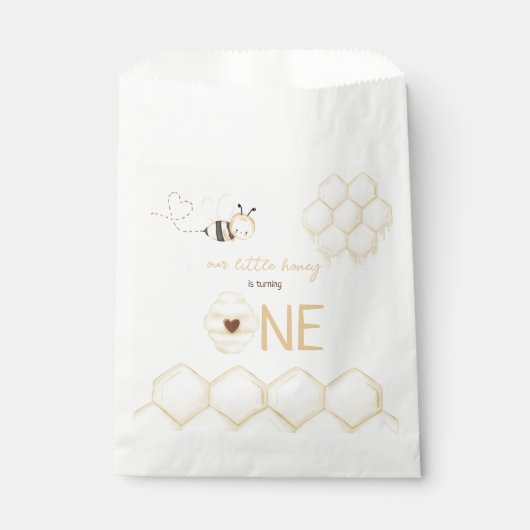 Sachets En Papier Honey Bee 1er anniversaire (Devant)