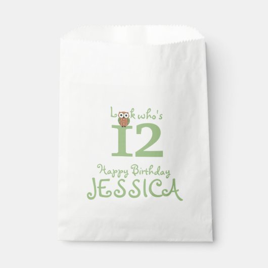 Sachets En Papier Hoot Owl Joyeux anniversaire (Devant)