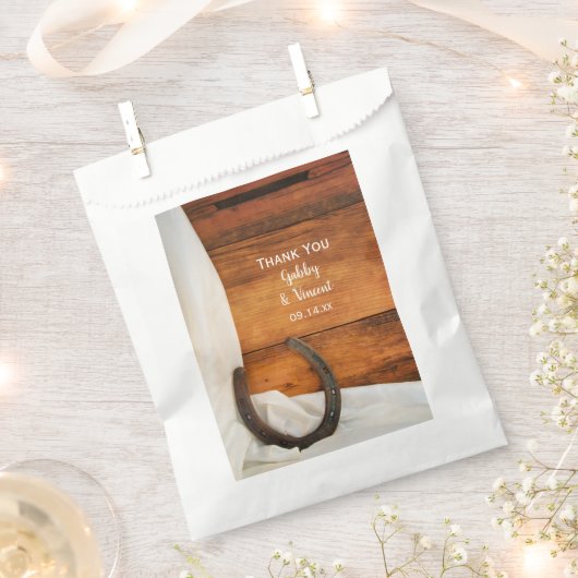 Sachets En Papier Horseshoe Satin Country Western Mariage Merci (Coupé)