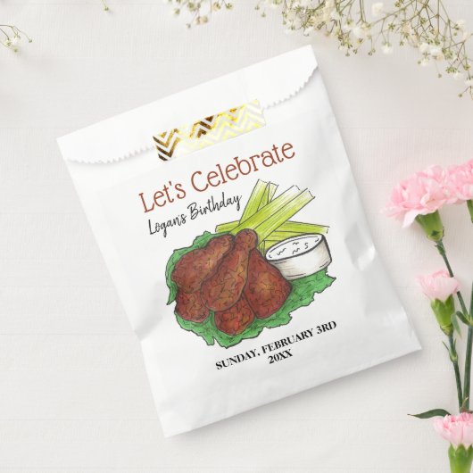 Sachets En Papier Hot Chicken Wings Fêtons la fête d'anniversaire (Scellé)