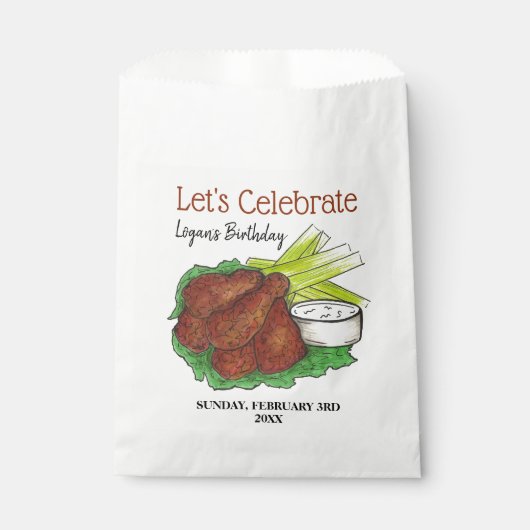 Sachets En Papier Hot Chicken Wings Fêtons la fête d'anniversaire (Devant)