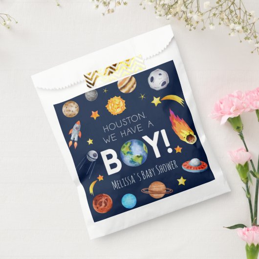 Sachets En Papier Houston Nous Avons Un Baby shower Boy Space Galaxy (Scellé)