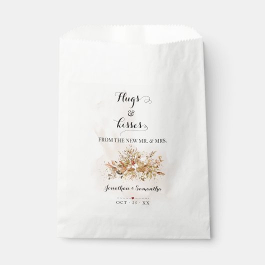 Sachets En Papier Hugs & Baisers de la nouvelle Mme Automne Automne (Devant)