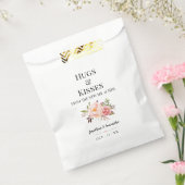 Sachets En Papier Hugs & Baisers du nouveau mariage fleuri rose Mme (Scellé)