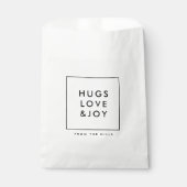Sachets En Papier Hugs Love and Joy | Noël minimal élégant (Devant)