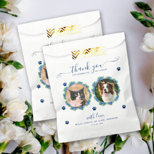 Sachets En Papier Hydrangea 2 Photo Personnalisé Mariage Chien Chiot