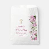 Sachets En Papier Hydrangea Rose Première Communion (Devant)