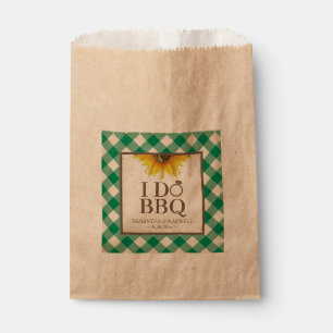 Sachets En Papier I Do BBQ Green En vichy et tournesol