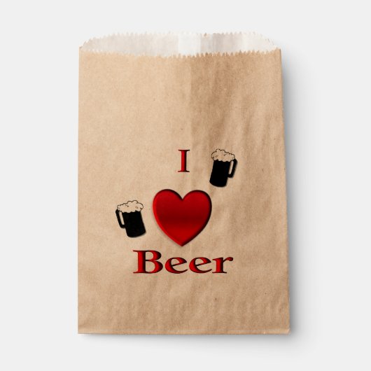 Sachets En Papier I Heart Beer Design (Devant)
