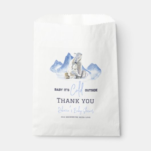 Sachets En Papier Il fait froid à l'extérieur du Baby shower d'ours (Devant)