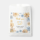 Sachets En Papier Il fait froid dehors Golden Snowflakes Baby Merci (Devant)