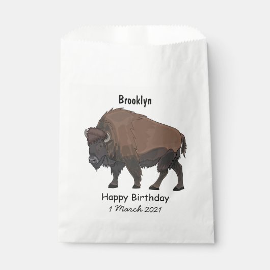 Sachets En Papier Illustration de bison (Devant)