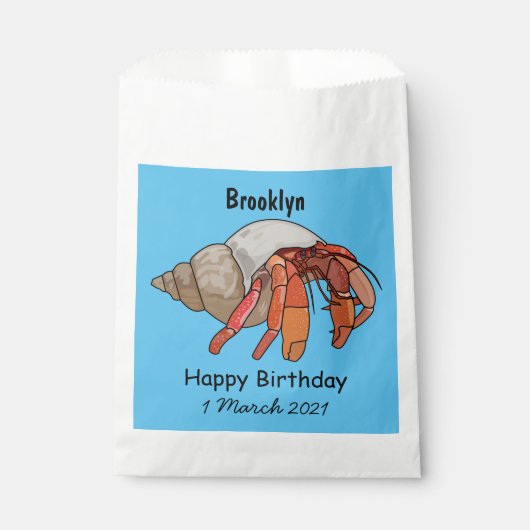 Sachets En Papier Illustration de crabe ermite (Devant)
