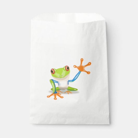 Sachets En Papier Illustration de grenouille à yeux rouges agitant (Devant)