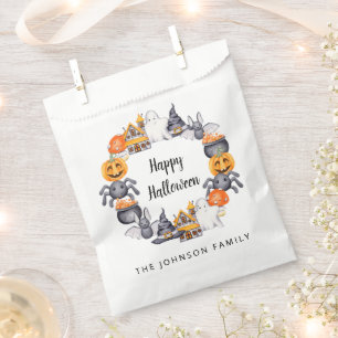 Sachets En Papier Illustration de Halloween personnalisée et mignonn