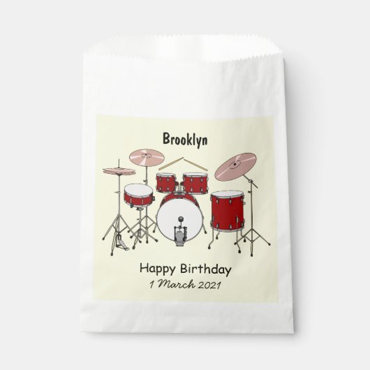 Sachets En Papier Illustration de kit de batterie (Devant)