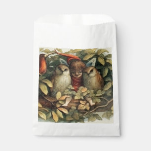 Sachets En Papier Illustration de la nature des hiboux et des fées e