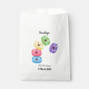 Sachets En Papier Illustration de macarons mignons et drôles en styl