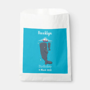 Sachets En Papier Illustration de mignons baleines et voiliers