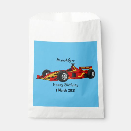 Sachets En Papier Illustration de voitures de course à grande vitess (Devant)