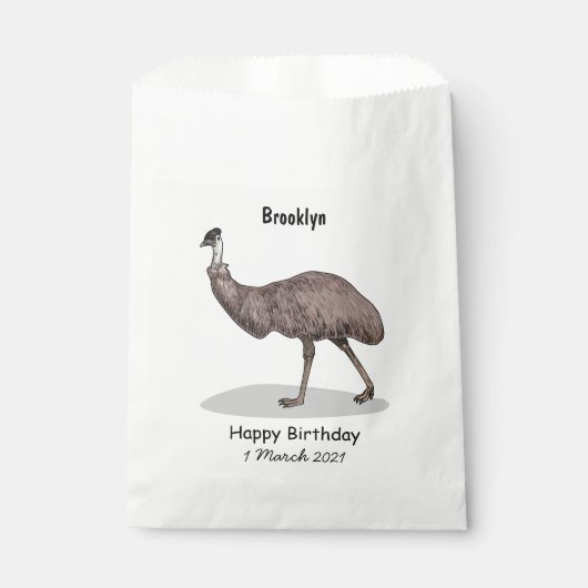 Sachets En Papier Illustration d'Emu bird (Devant)