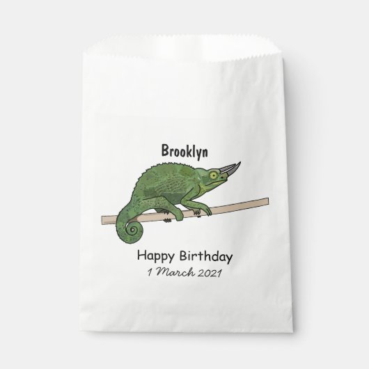 Sachets En Papier Illustration du caméléon de Jackson (Devant)
