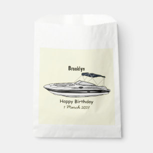 Sachets En Papier Illustration d'un bateau à moteur