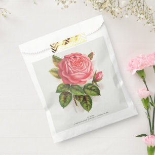 Sachets En Papier Illustration Florale Rose Rose Antique Cottagecore