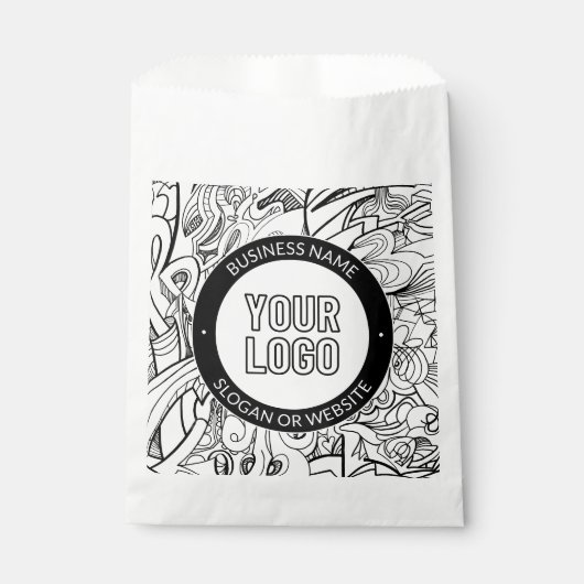 Sachets En Papier Illustrations de ligne modernes et votre logo avec (Devant)