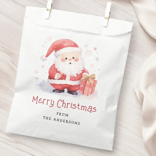 Sachets En Papier Image d'aquarelle Père Noël jolie Joyeux Noël