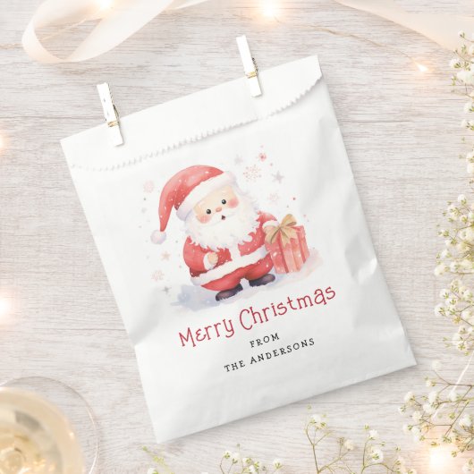 Sachets En Papier Image d'aquarelle Père Noël jolie Joyeux Noël (Coupé)