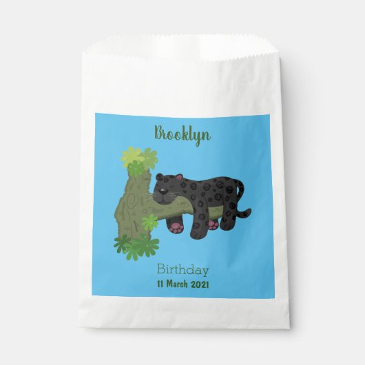 Sachets En Papier Image de dessin animé de chat en panthère noire ja (Devant)