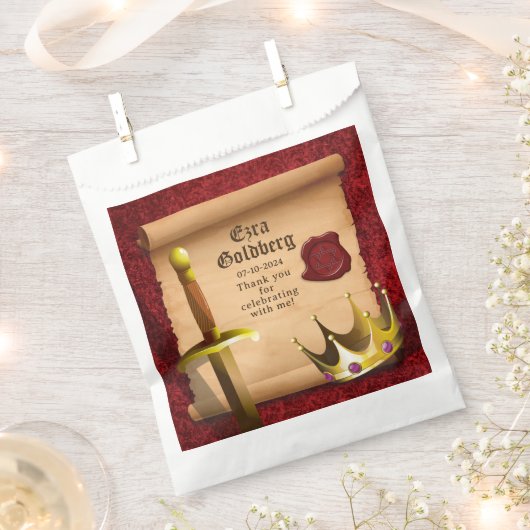 Sachets En Papier Imaginaire Couronne Épée Chevalier Médiéval Bar Mi (Coupé)