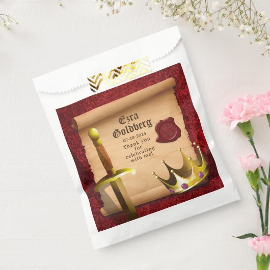 Sachets En Papier Imaginaire Couronne Épée Chevalier Médiéval Bar Mi (Scellé)
