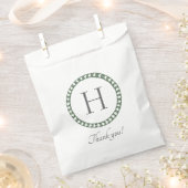 Sachets En Papier Impression botanique verte et blanche en bloc (Coupé)