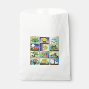Sachets En Papier Impression d'art Judaica 12 Tribus d'Israël