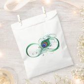 Sachets En Papier Infinity Symbol with Peacock Feather (Coupé)