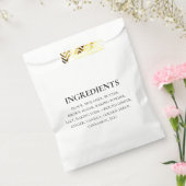 Sachets En Papier Ingrédients personnalisés Noir Blanc Simple (Scellé)