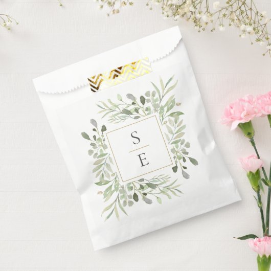 Sachets En Papier Initiales de monogramme de verdure de mariage de f (Scellé)