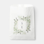 Sachets En Papier Initiales de monogramme Feuillage de verdure Maria (Devant)
