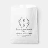Sachets En Papier Initiales florales empilées Monogramme Mariage (Devant)