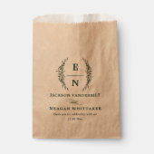 Sachets En Papier Initiales florales empilées Monogramme Mariage (Devant)