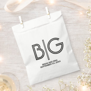 Sachets En Papier Initiales grandes noir et blanc