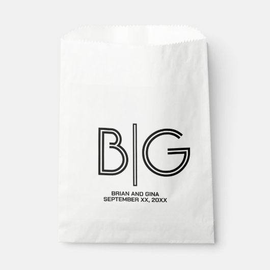 Sachets En Papier Initiales grandes noir et blanc (Devant)